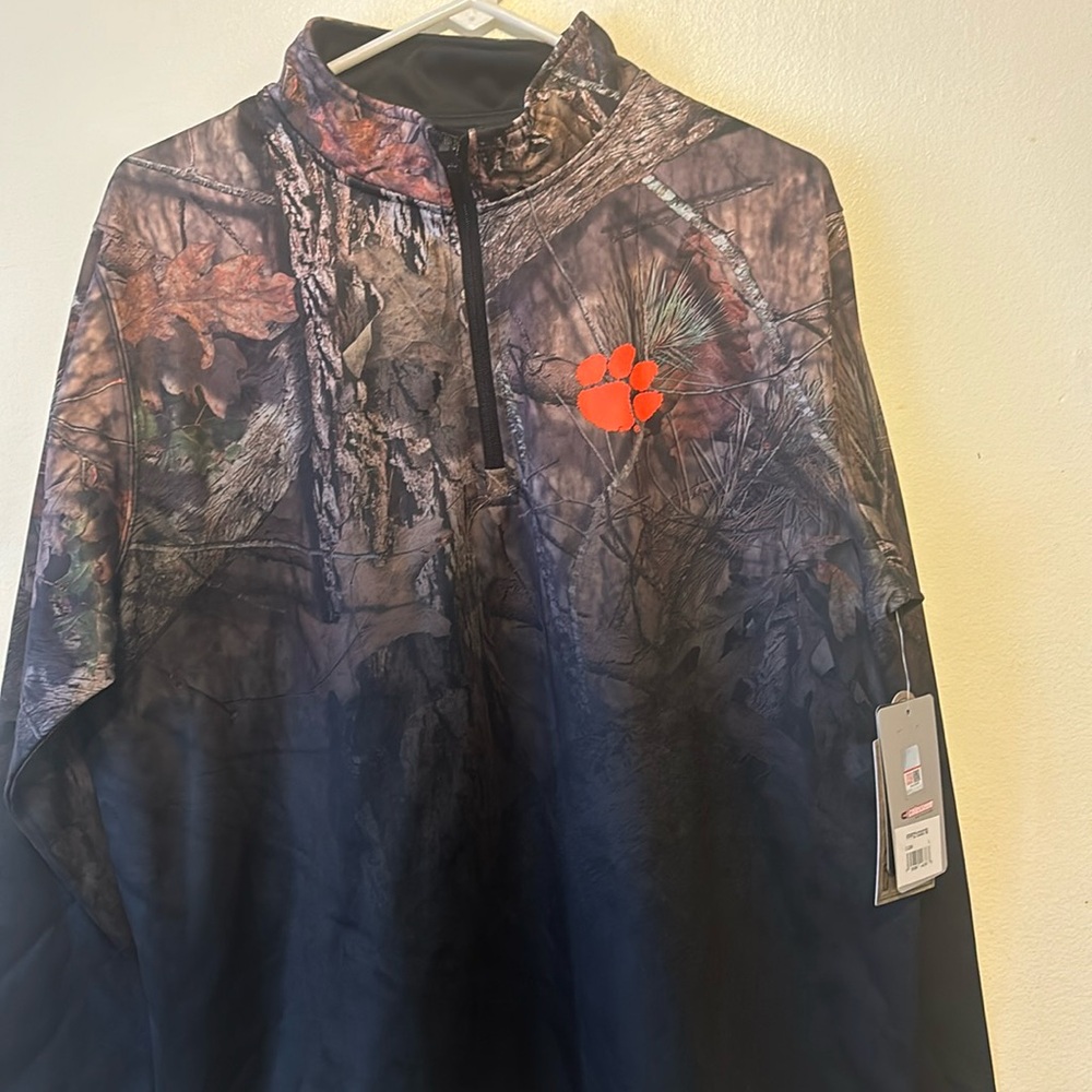 Mossy Oak/Black Clemson 1/4 Zip new with tags